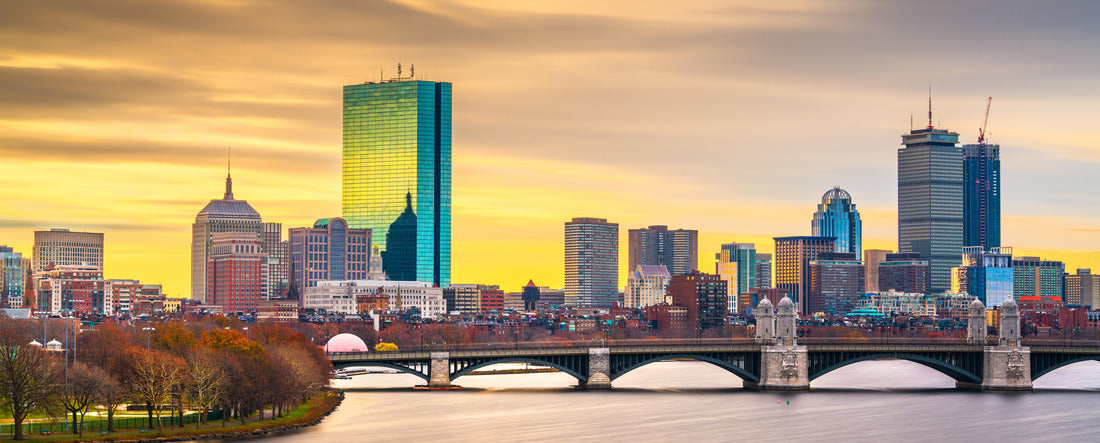 Boston, Massachusetts, USA downtown cityscape from across the Charles River at dawn 2000pc Panoramic Puzzle