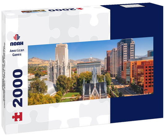 Noah Jigsaw Puzzle Salt Lake City, Utah, USA downtown cityscape over Temple Square with autumn foliage panorama 2000 pieces