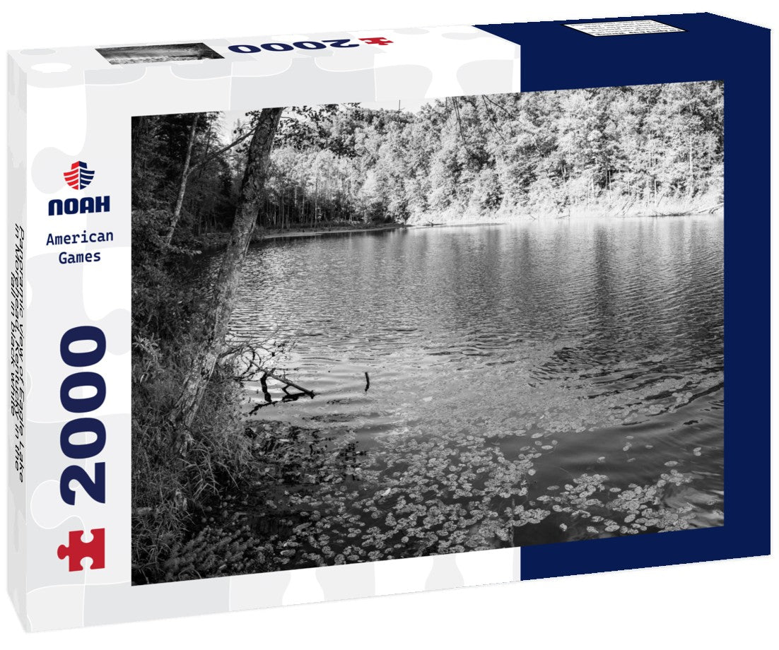Noah Jigsaw Puzzle Panoramic view of Eagle Lake in Morehead, Kentucky in the fall in black white 2000 pieces