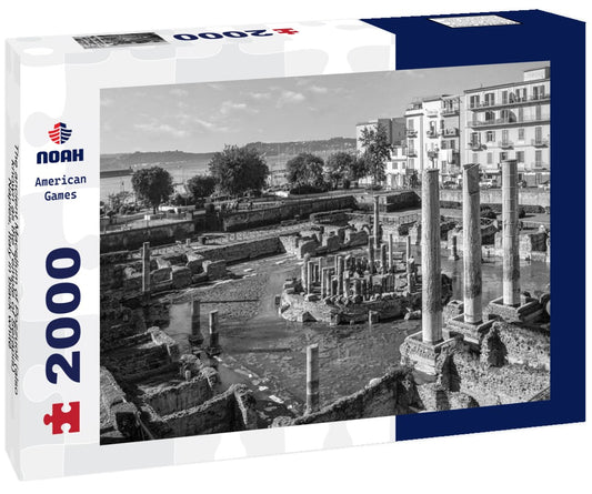 Noah Jigsaw Puzzle The ancient Macellum of Pozzuoli (also known as the Temple of Serapis), Naples, Italy in black white 2000 pieces