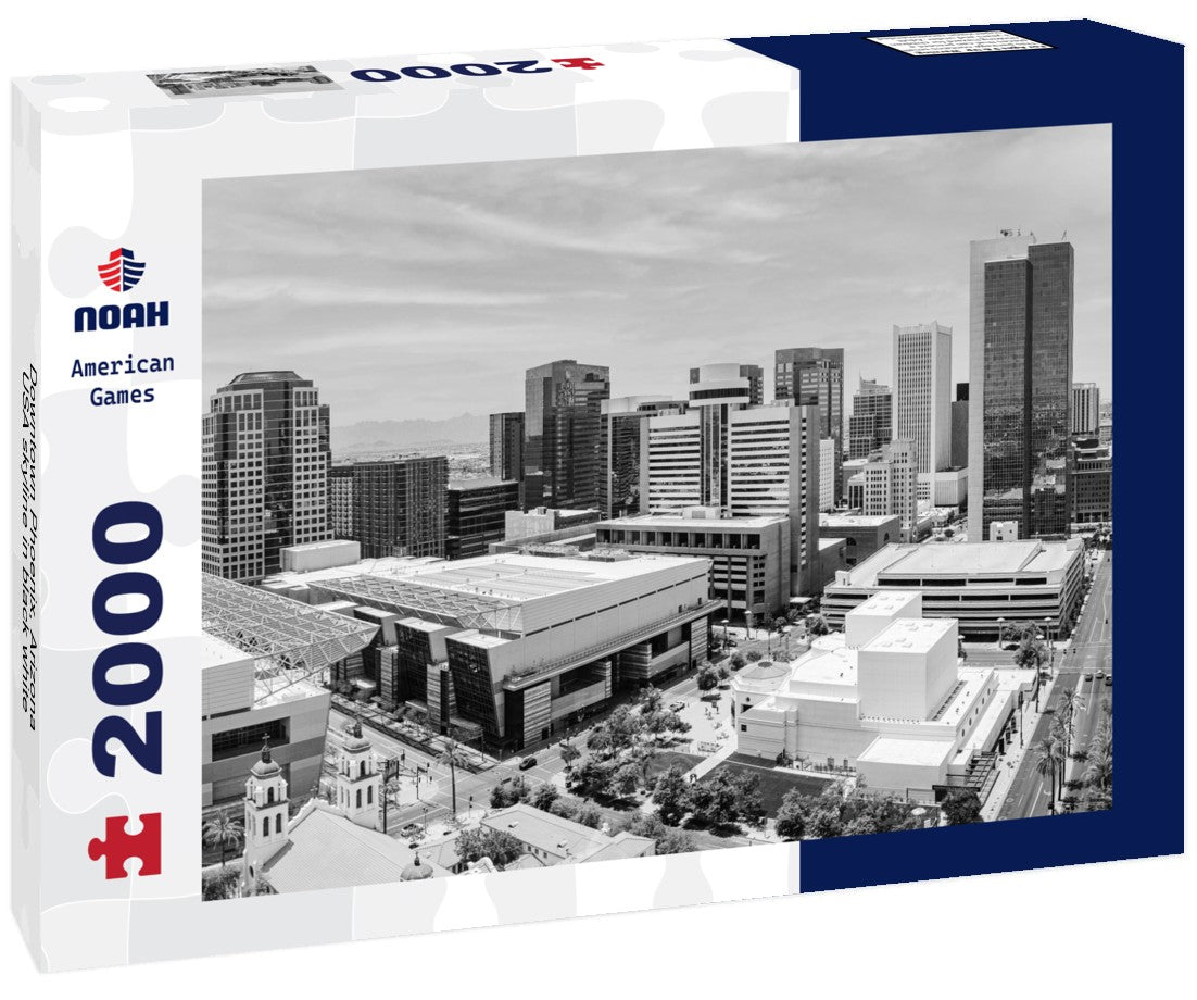 Noah Jigsaw Puzzle Downtown Phoenix, Arizona, USA skyline in black white 2000 pieces