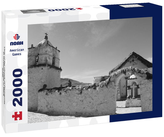 Noah Jigsaw Puzzle View of the church of Parinacota, in northern Chile in black white 2000 pieces