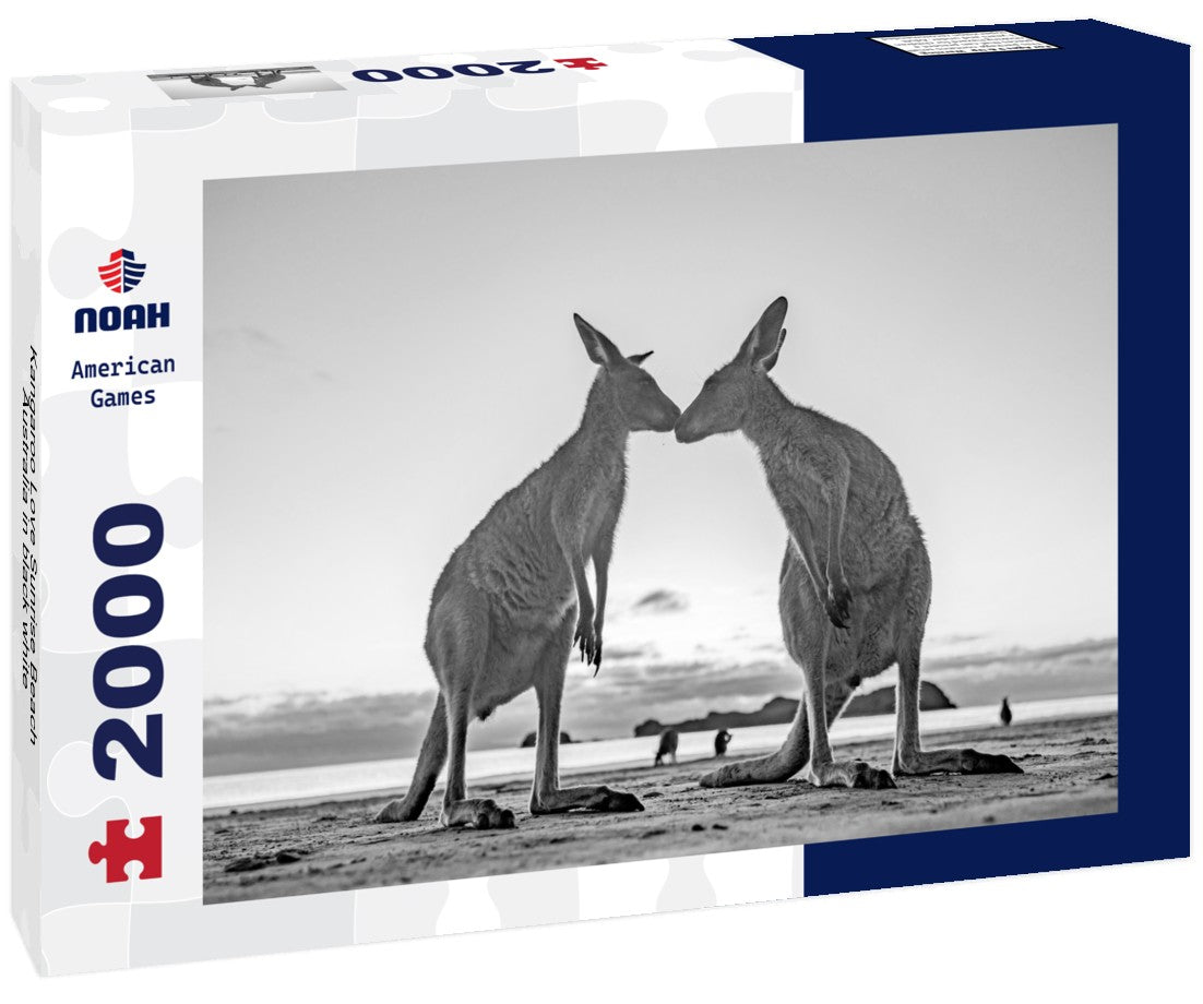 Kangaroo Love Sunrise Beach Australia 2000pc PuzzleBlack and White
