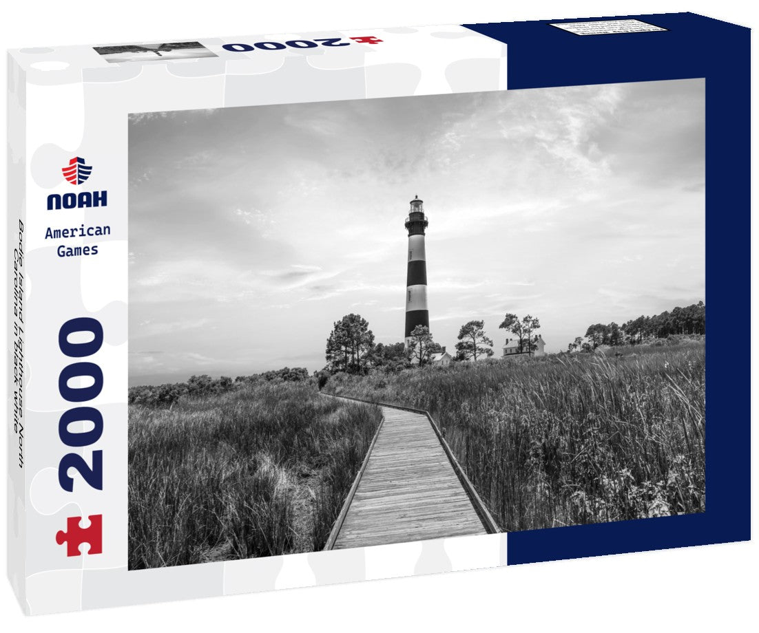 Noah Jigsaw Puzzle Bodie Island Lighthouse North Carolina in black white 2000 pieces
