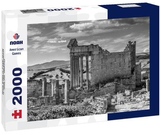 Noah Jigsaw Puzzle Dougga, the best-preserved Roman town in North Africa in black white 2000 pieces