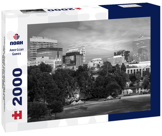 Noah Jigsaw Puzzle Columbia, South Carolina, USA downtown city skyline from Finlay Park at dusk in black white 2000 pieces