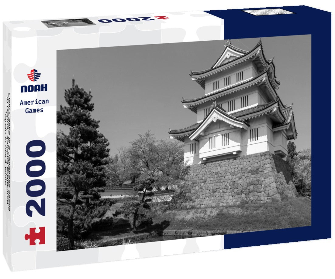 Noah Jigsaw Puzzle Oshi Castle is a Japanese castle in Gyoda, Saitama Prefecture, Japan in black white 2000 pieces