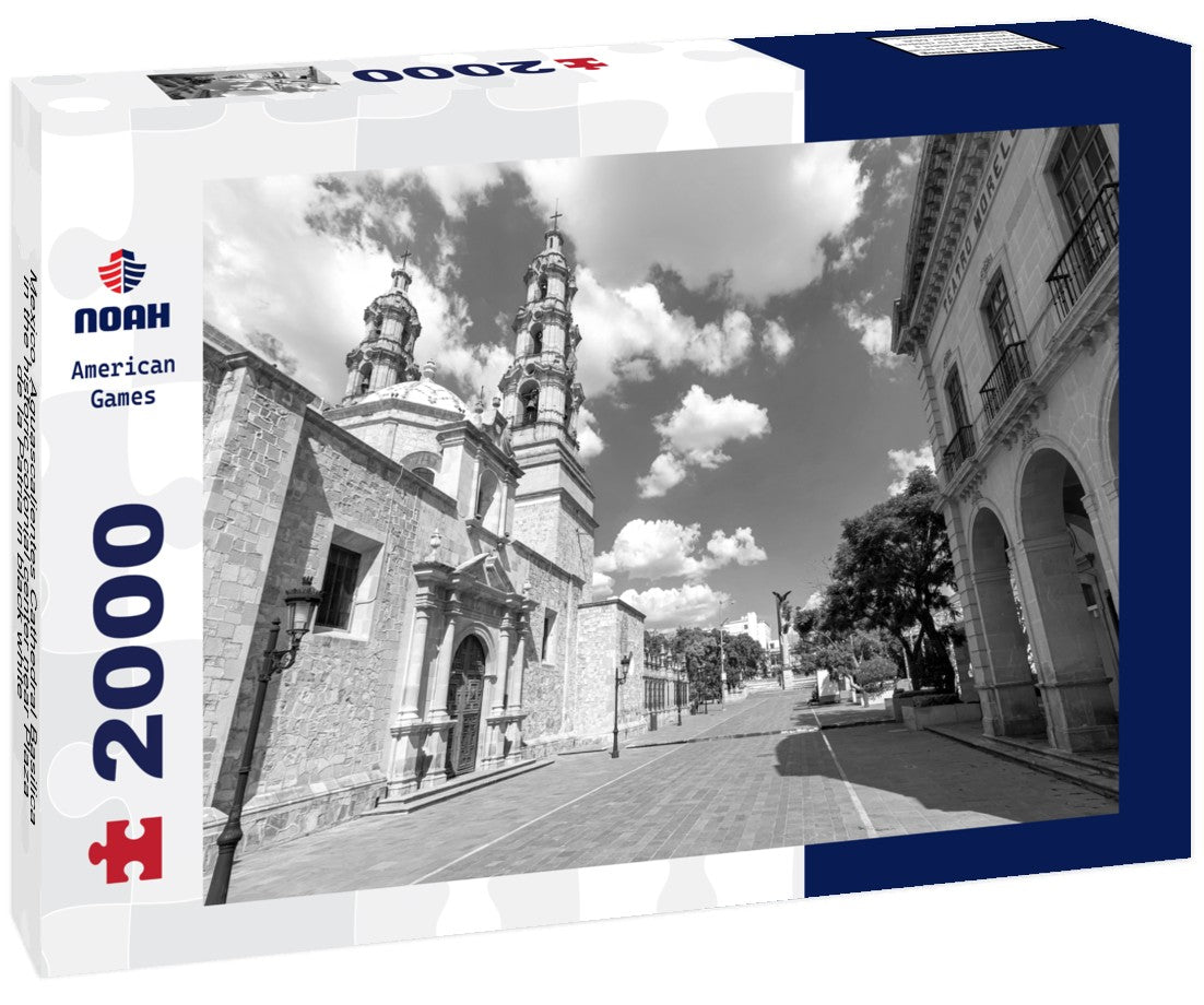 Noah Jigsaw Puzzle Mexico, Aguascalientes Cathedral Basilica in the historic colonial center near Plaza de la Patria in black white 2000 pieces