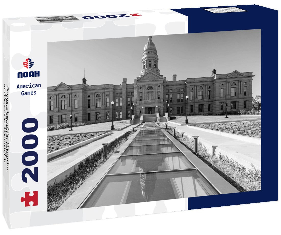 Noah Jigsaw Puzzle Sunny view of the Wyoming State capitol building at Cheyenne, Wyoming in black white 2000 pieces