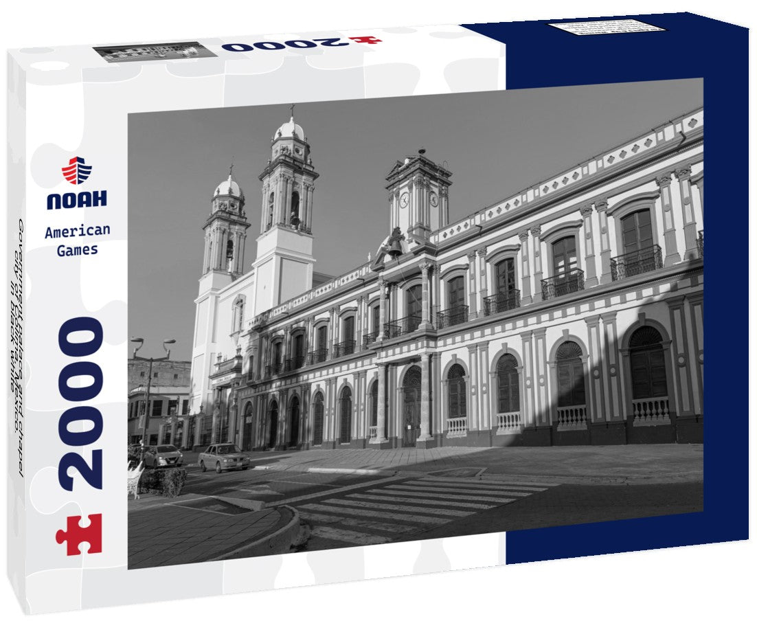 Noah Jigsaw Puzzle Government palace and chapel, city of Colima, Mexico. in black white 2000 pieces