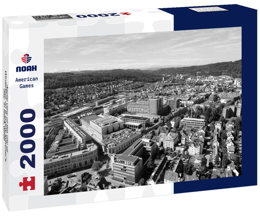 Noah Jigsaw Puzzle Aerial view of the city of Winterthur on a sunny summer's day. in black white 2000 pieces