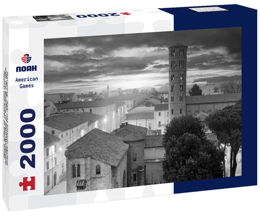 Noah Jigsaw Puzzle Ravenna, Italy old historic skyline with the Basilica of Sant'Apollinare Nuovo bell tower in black white 2000 pieces