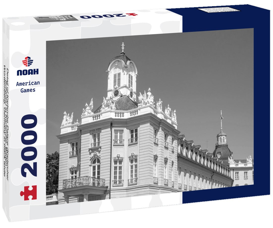 Noah Jigsaw Puzzle Detail of Karlsruhe Palace (Karlsruher Schloss) in Karlsruhe, Baden-Württemberg, Germany in black white 2000 pieces