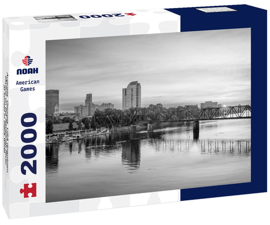 Noah Jigsaw Puzzle Augusta, Georgia, USA downtown skyline on the Savannah River at sunset in black white 2000 pieces
