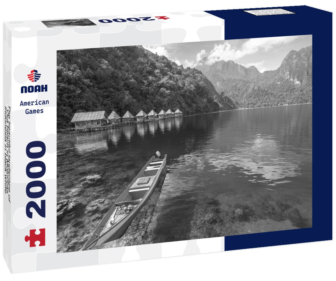 Noah Jigsaw Puzzle The beautiful landscape of Ora beach in Moluccas, Indonesia in black white 2000 pieces