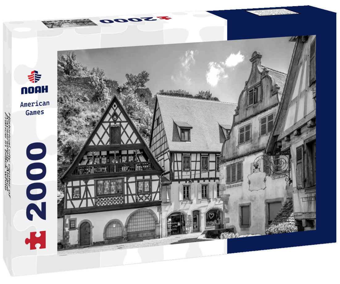 Noah Jigsaw Puzzle Historical city center of Kaysersberg, Alsace, France in black white 2000 pieces