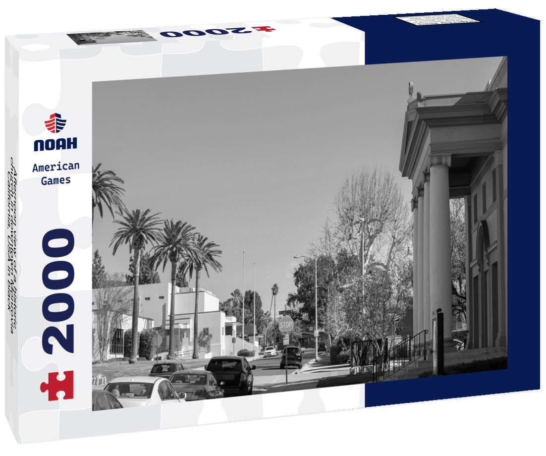 Noah Jigsaw Puzzle Afternoon view of a historic church in downtown Monrovia, California, USA in black white 2000 pieces