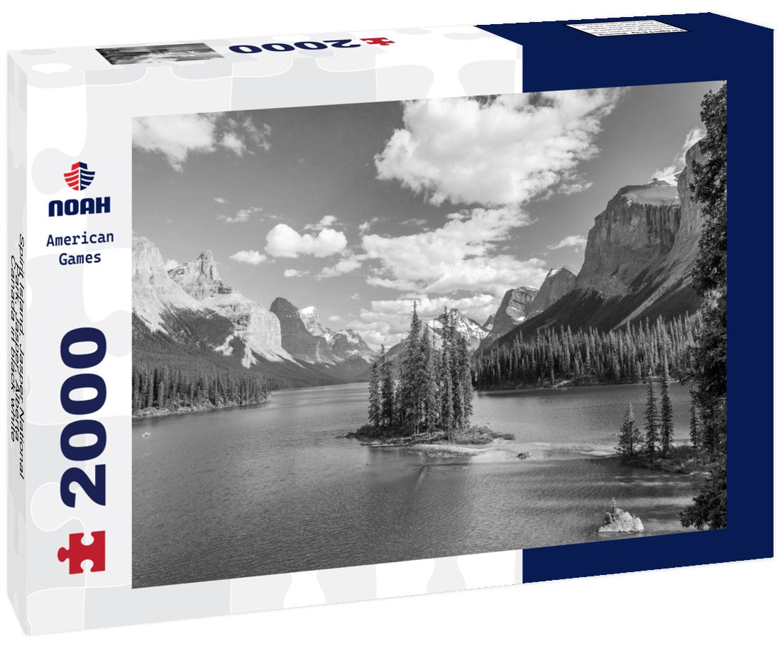 Spirit Island, Jasper National Park, Jasper, Alberta, Canada 2000pc PuzzleBlack and White