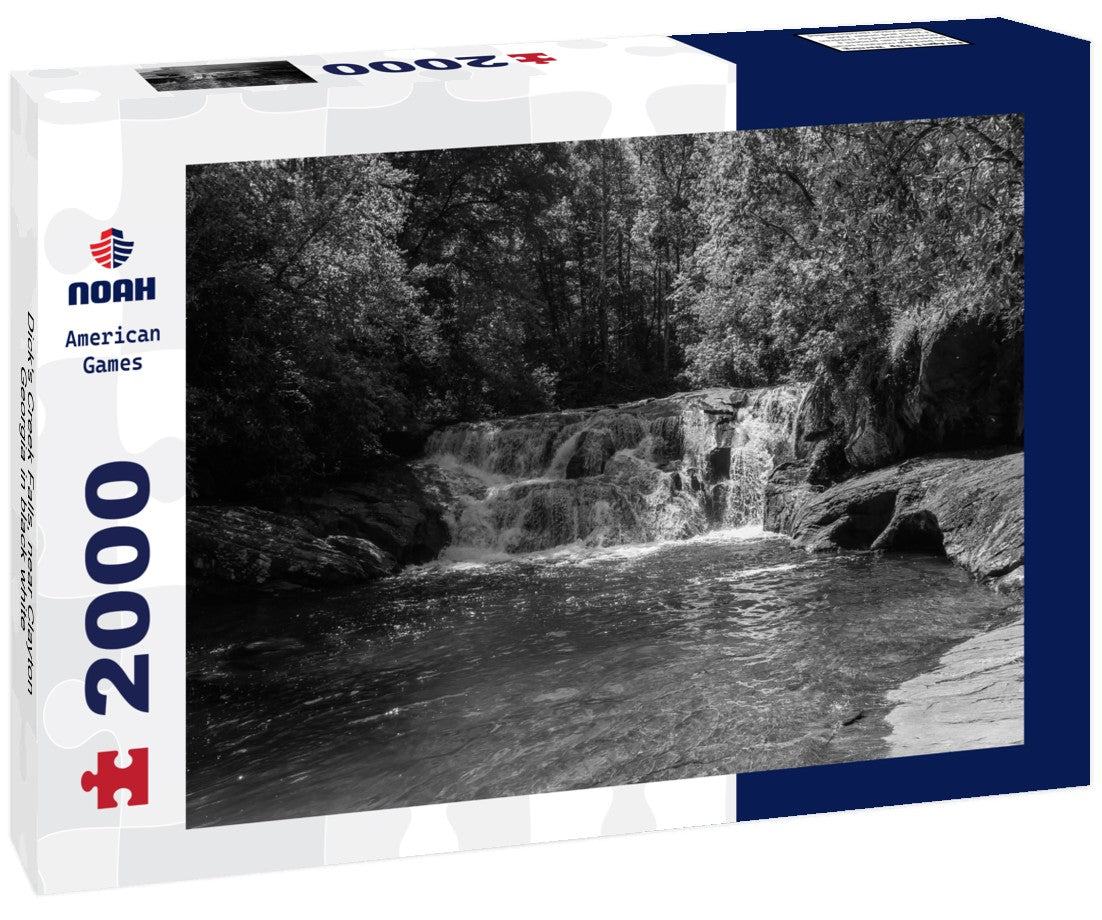 Noah Jigsaw Puzzle Dick's Creek Falls, near Clayton, Georgia in black white 2000 pieces