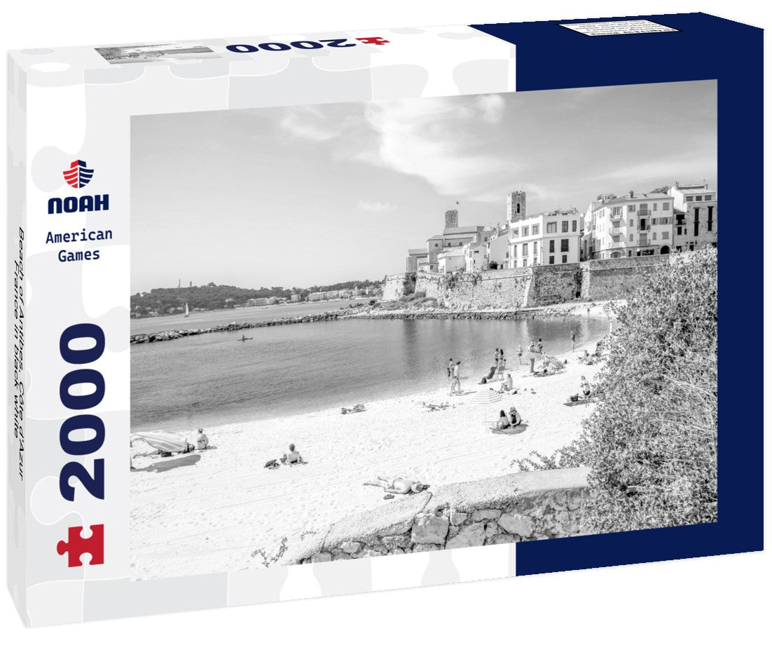 Noah Jigsaw Puzzle Beach of Antibes, Côte d'Azur, France in black white 2000 pieces