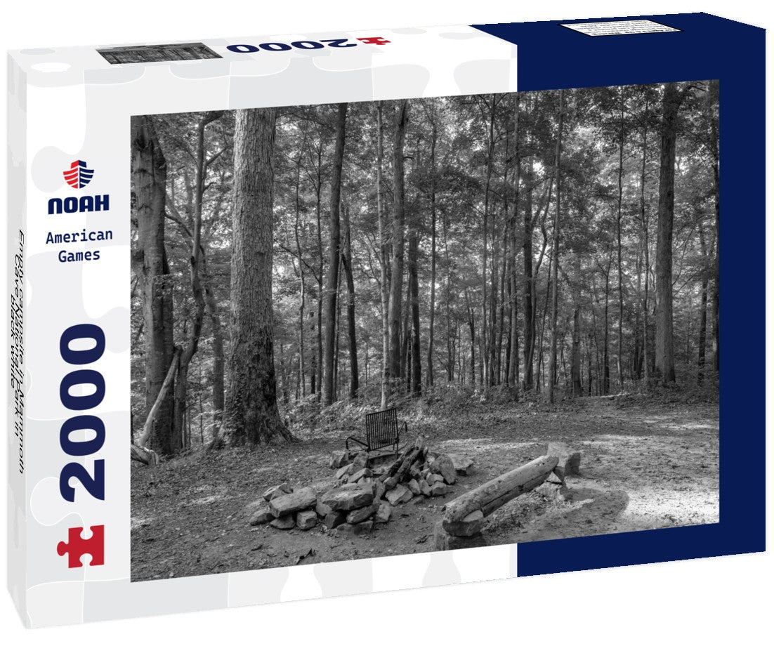 Noah Jigsaw Puzzle Empty campsite in Mammoth Cave National Park in black white 2000 pieces