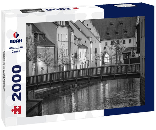 Noah Jigsaw Puzzle bridge in the old town of Amberg in black white 2000 pieces