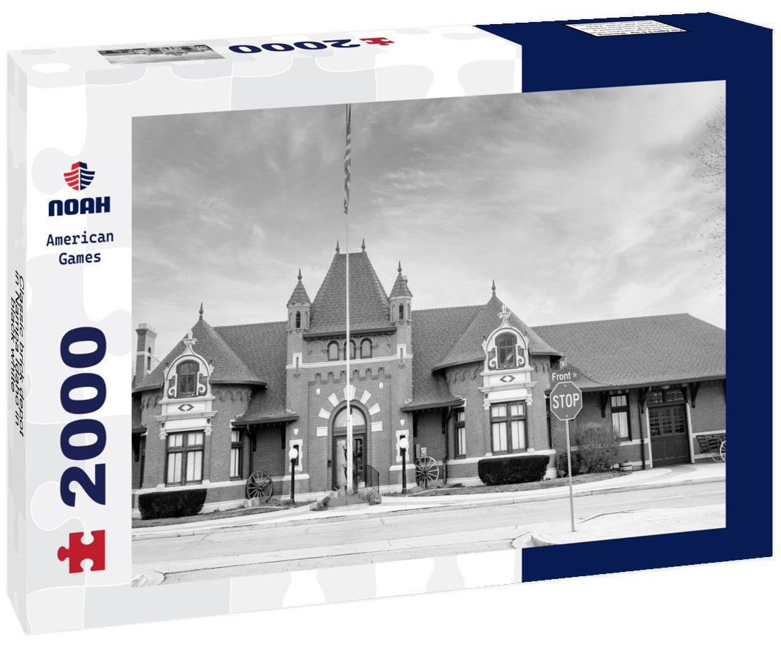 Noah Jigsaw Puzzle Classic brick depot in Nampa Idaho in black white 2000 pieces