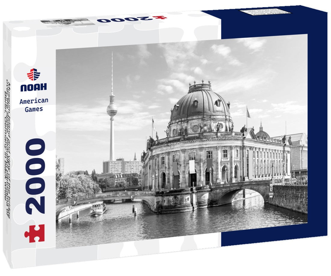Noah Jigsaw Puzzle Museum Island and view of the bridge over the Spree, beautiful panorama of Berlin, Germany in black white 2000 pieces