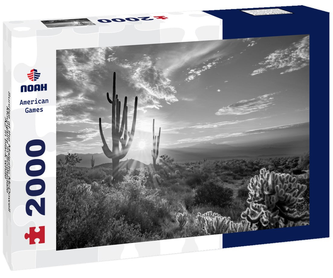 Noah Jigsaw Puzzle Sunrise at the Majestic McDowell Mountains in Scottsdale, AZ in black white 2000 pieces