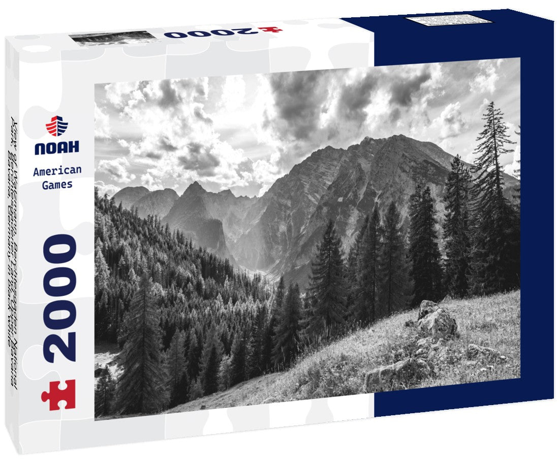 Noah Jigsaw Puzzle View of Watzmann, Berchtesgaden National Park, Berchtesgadener Land, Upper Bavaria, Bavaria, Germany in black white 2000 pieces