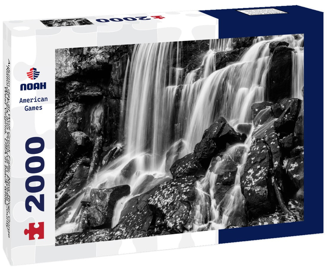 Noah Jigsaw Puzzle Autumn day at Wolf Creek Falls, New River Gorge National Park and Preserve in Fayette County, West Virginia, USA in black white 2000 pieces