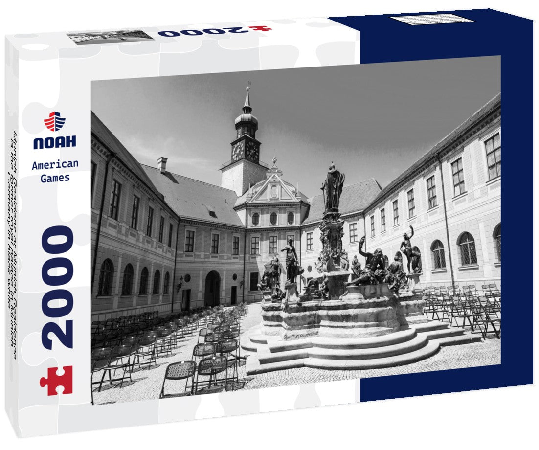 Noah Jigsaw Puzzle Munich Residenz or Munich Residence is the former royal palace in Munich, Germany in black white 2000 pieces