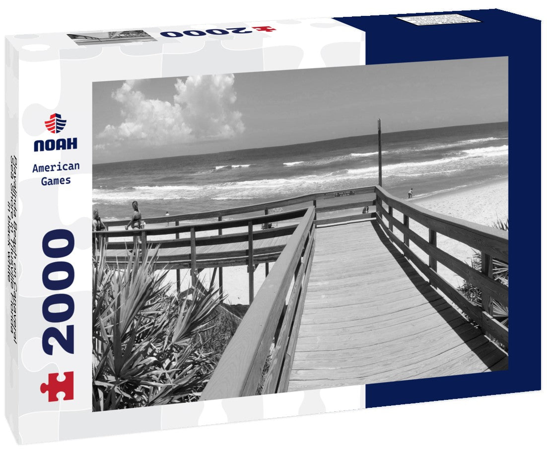 Noah Jigsaw Puzzle Playalinda Beach on Canaveral Sea Shore in Titusville Florida in black white 2000 pieces