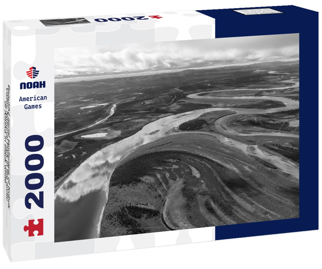 Noah Jigsaw Puzzle Beautiful aerial landscape of Kobuk Valley National Park in the arctic of Alaska in black white 2000 pieces