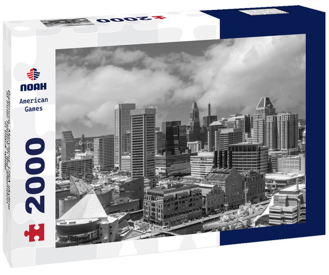Noah Jigsaw Puzzle Baltimore, Maryland, USA skyline at Inner Harbor in the afternoon in black white 2000 pieces