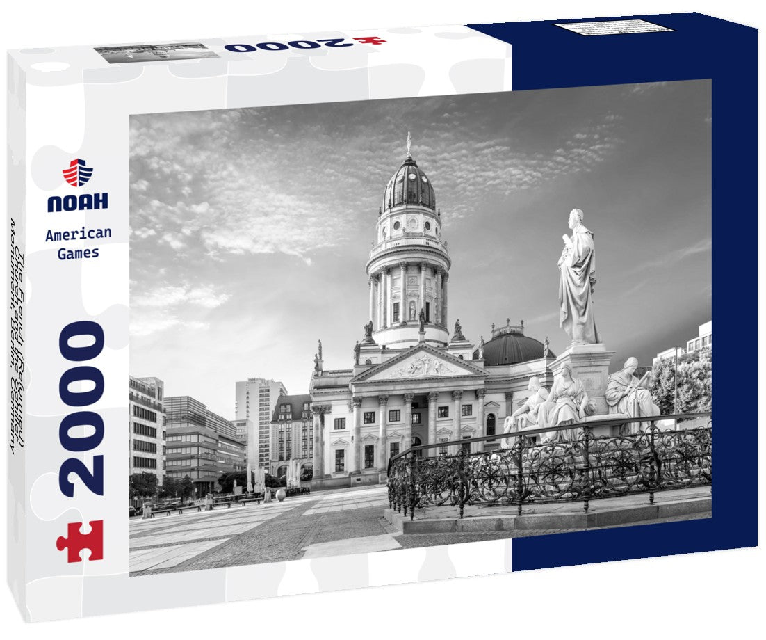 Noah Jigsaw Puzzle The French (Reformed) Church and the Schiller Monument, Berlin, Germany in black white 2000 pieces
