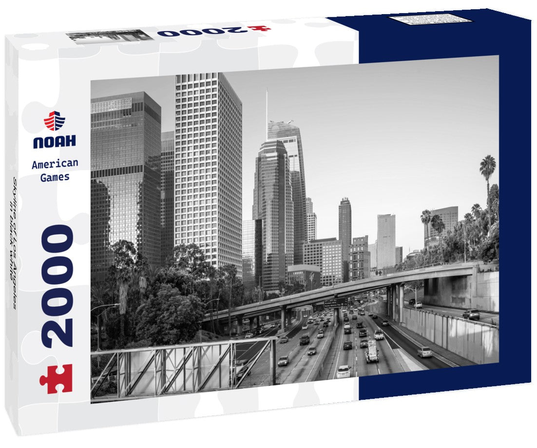Noah Jigsaw Puzzle Skyline of Los Angeles in black white 2000 pieces