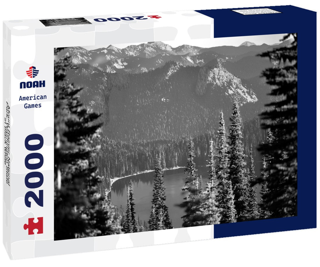 Noah Jigsaw Puzzle Mount Rainier National Park, Washington State in black white 2000 pieces