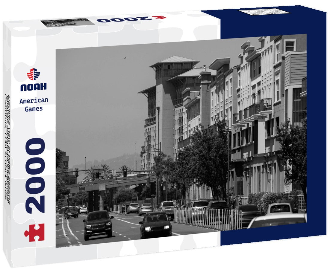 Noah Jigsaw Puzzle Daytime view of traffic passing through downtown Emeryville, California, USA in black white 2000 pieces