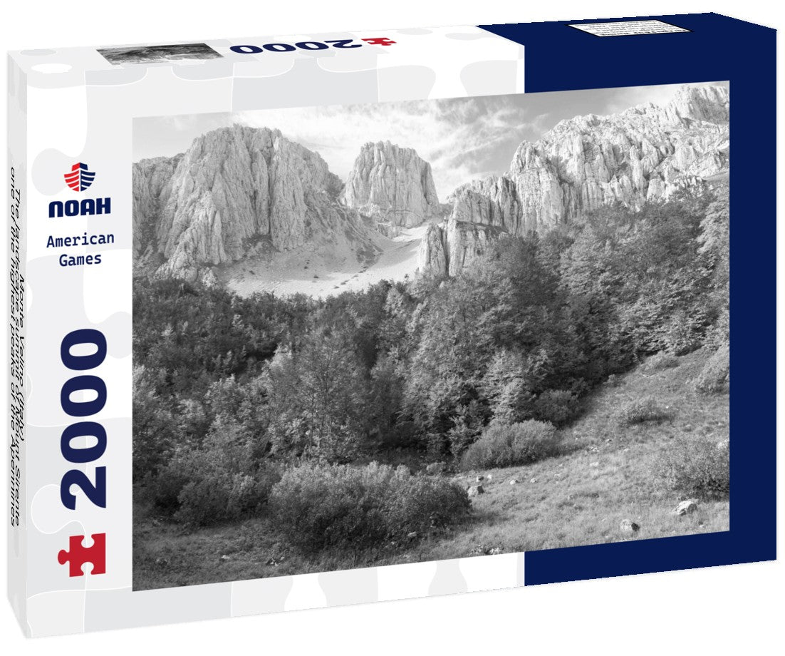 Noah Jigsaw Puzzle Monte Velino (Italy) - The landscape summit of Mount Sirente, one of the highest peaks of the Apennines in the Abruzzo region, in autumn in black white 2000 pieces