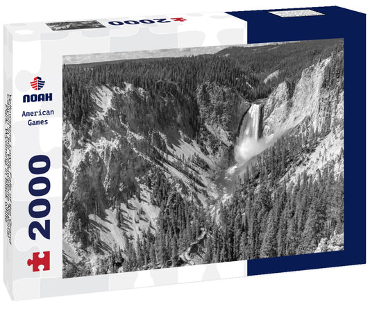 Noah Jigsaw Puzzle Yellowstone Lower Falls of the Grand Canyon in the Yellowstone National Park, Wyoming in black white 2000 pieces