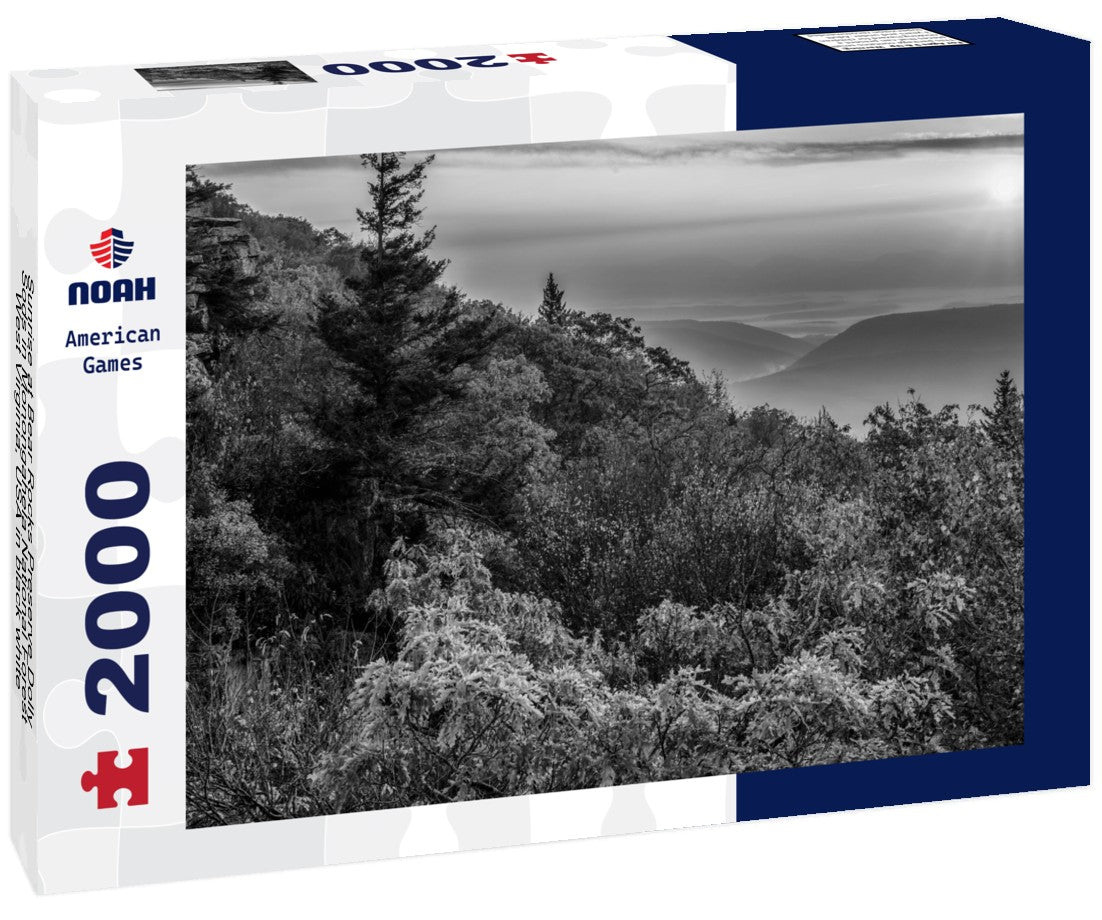 Noah Jigsaw Puzzle Sunrise at Bear Rocks Preserve Dolly Sods in Monongahela National Forest, West Virginia, USA in black white 2000 pieces