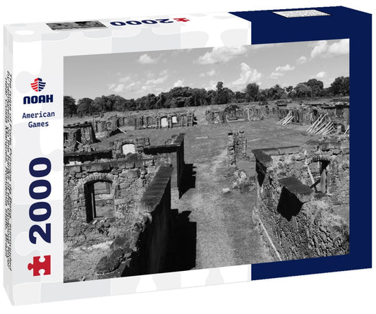 Noah Jigsaw Puzzle The ruins of Forte Príncipe da Beira, surrounded by rainforest, on the banks of the Guaporé River, near Costa Marques, Rondonia state, Brazil, on the border with the Beni department, Bolivia in black white 2000 pieces