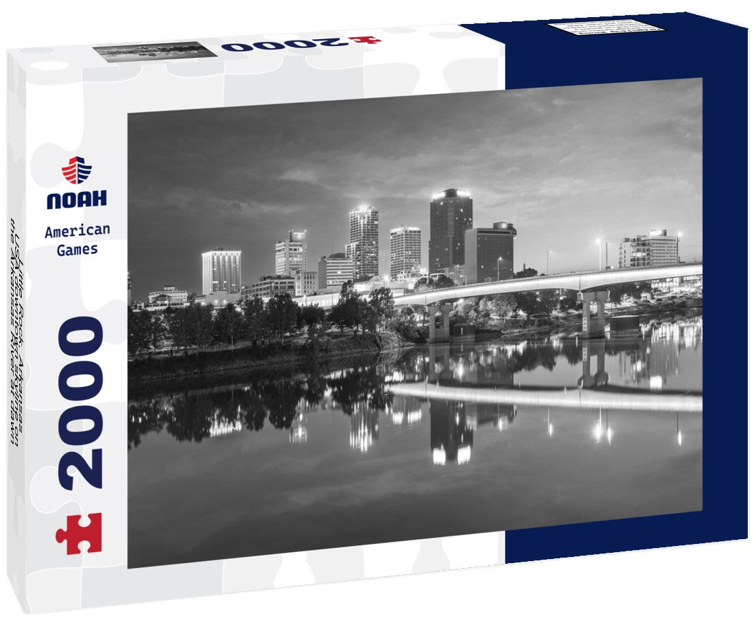 Little Rock, Arkansas, USA downtown skyline on the Arkansas River at dawn 2000pc PuzzleBlack and White