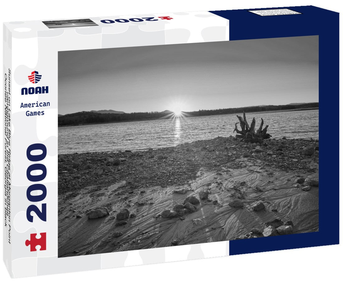 Noah Jigsaw Puzzle Sunset on Lake Blue Ridge at Morganton Point campground in the Chattahochee-Oconee National Forest, Georgia in black white 2000 pieces