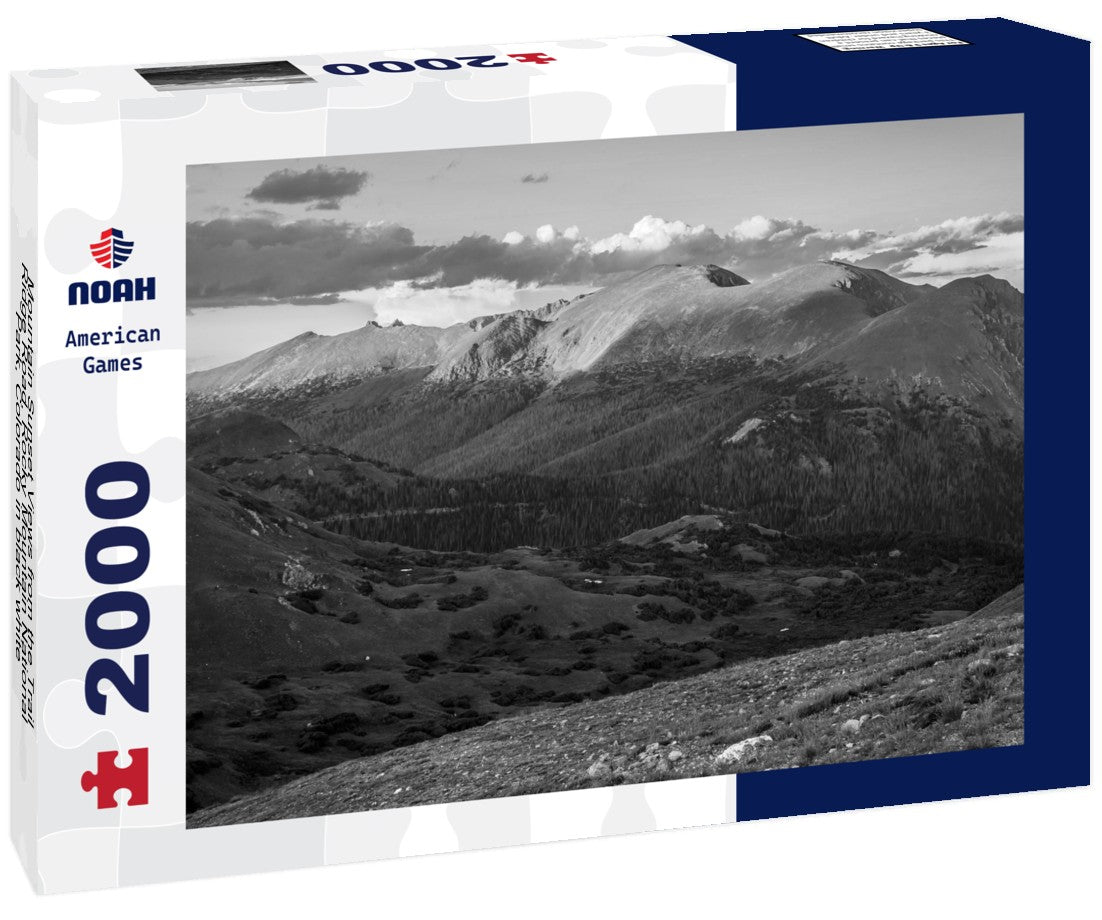 Noah Jigsaw Puzzle Mountain Sunset Views from the Trail Ridge Road, Rocky Mountain National Park, Colorado in black white 2000 pieces