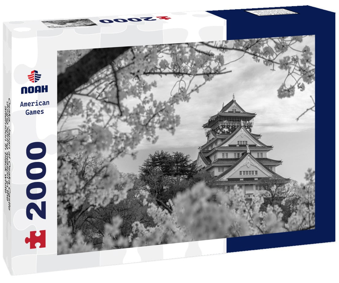 Noah Jigsaw Puzzle Osaka, Japan at Osaka Castle during spring season in the afternoon in black white 2000 pieces