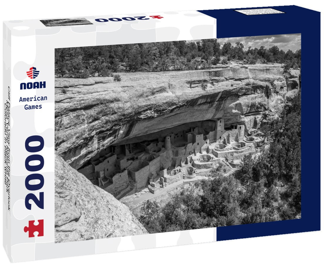 Noah Jigsaw Puzzle Cliff Palace View from the Overlook, Mesa Verde National Park, Colorado in black white 2000 pieces