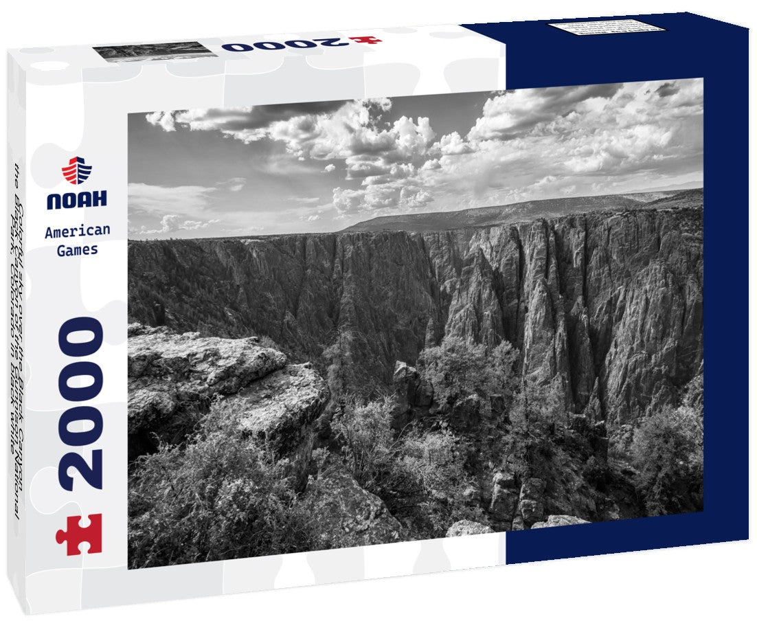 Noah Jigsaw Puzzle Colorful sky over the Black Canyon, the Black Canyon of the Gunnison National Park, Colorado in black white 2000 pieces