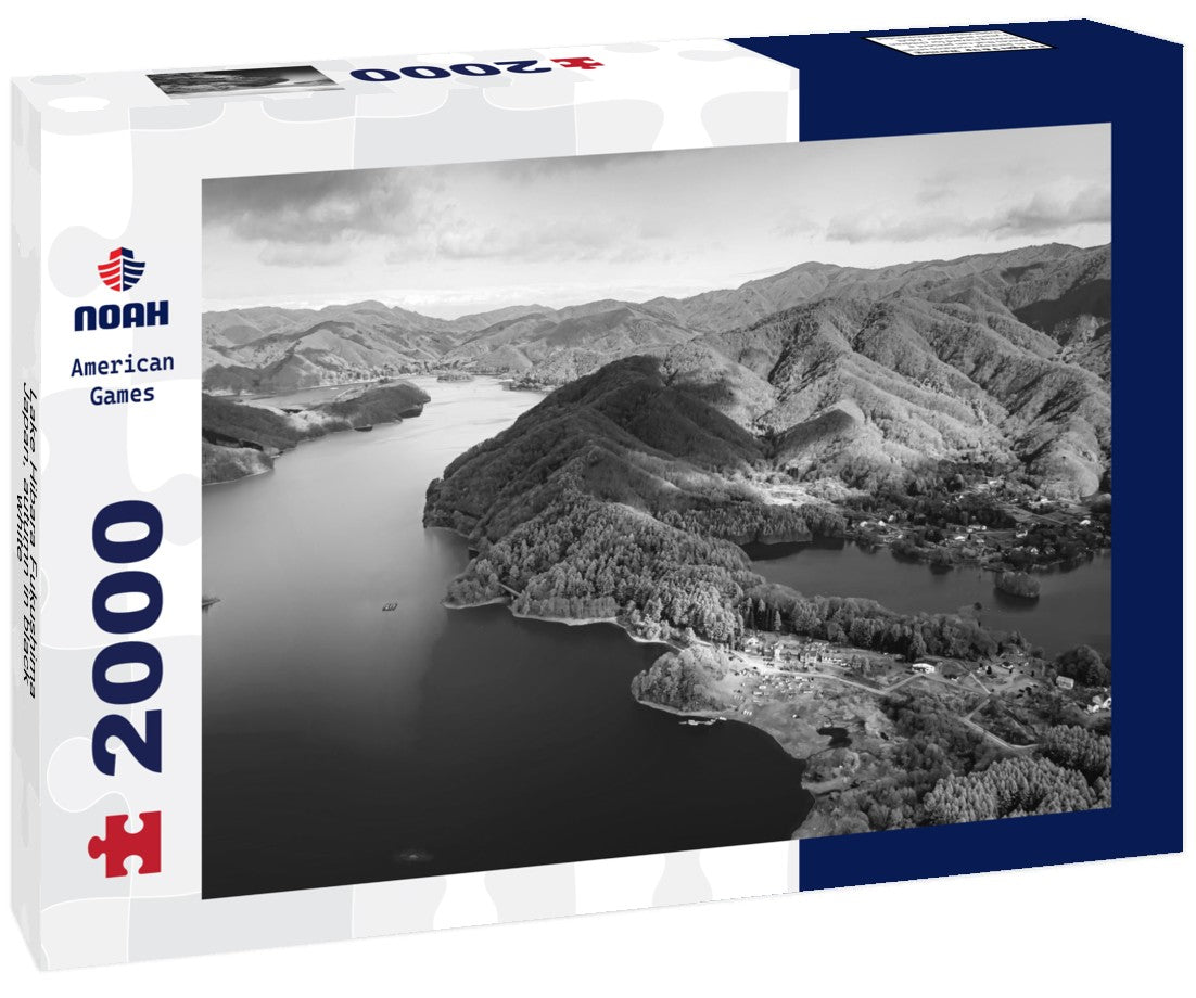 Noah Jigsaw Puzzle Lake Hibara Fukushima Japan, autumn in black white 2000 pieces